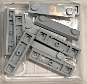 LEGO Plate Modified 1 x 4 with 2 Studs, 41740, Light Bluish Gray, QTY 10 - Picture 1 of 1