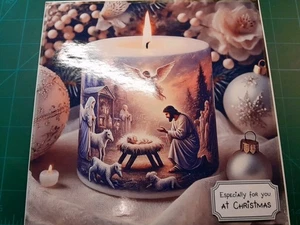New Handmade Nativity  Themed   Christmas Card Size 8" X 8" - Picture 1 of 5