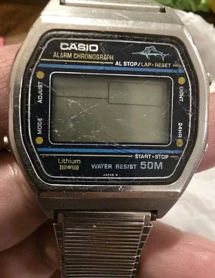 Vintage Casio W-36 Yellow Dot Marlin Module 248 LCD Digital Watch Japan Excel - image 1 of 4