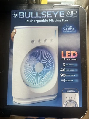 Bullseye Air Rechargeable Misting Fan Portable  Fan Indoor Outdoor Foto 1 de 4