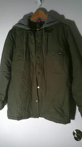 Dickies Canvas Arbeitsjacke mit Kapuze grün Herren Größe Small durchgehender Reißverschluss - Bild 1 von 12