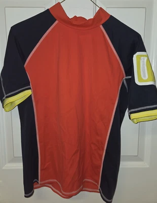 Top de natación Lands' End para niño protector contra erupciones manga corta azul marino gris talla L (14-16) Foto 1 de 4