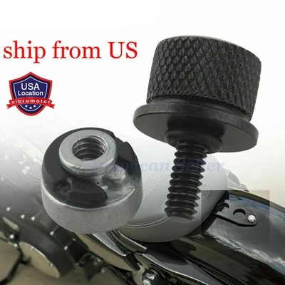 Kit de sujetador de asiento trasero de 1/4" montaje de tuerca tornillo moleteado universal para Harley Foto 1 de 4