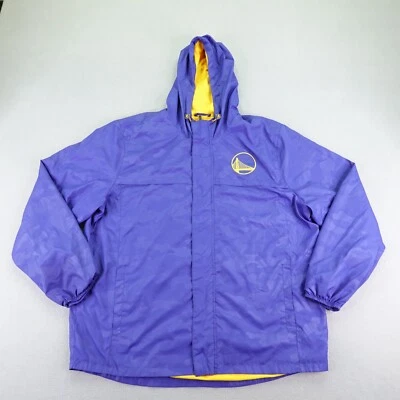 Golden State Warriors Jacket Mens XXL Blue Camo Mesh Lined Windbreaker NBA ^ - Image 1 of 4