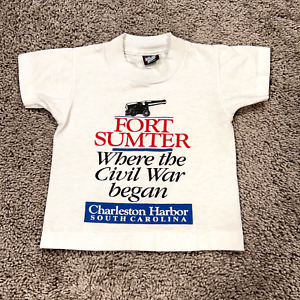 Vintage Fort Sumter Shirt Toddler 2-4T Charleston Single Stitch Screen Stars 90s