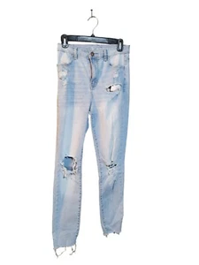 No Boundaries Skinny Stretch Jeans helle Waschung ausgefranste Säume Damengröße 9 - Bild 1 von 3