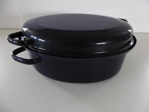 Omas alter Gänsebräter Bratentopf Bräter Emaille Topf Ofentopf Grill - Bild 1 von 14