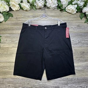 Merona Mens Flat Front Shorts Size 36 Black NEW With Tags NWT 100% Cotton - Picture 1 of 11