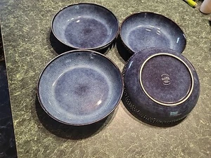 Lot Of 4 Gibson Elite Matisse Cobalt Blue Salad Soup Dinner Bowl 8” - Picture 1 of 4