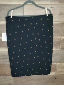 LuLaRoe Cassie Skirt Black with Brown Polka Dots Size 3XL NWT - Picture 1 of 2