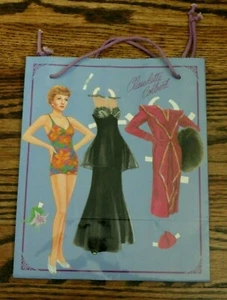 Claudette Colbert Paper Doll Medium Gift Bag 1994 NEW Old Stock - Picture 1 of 1