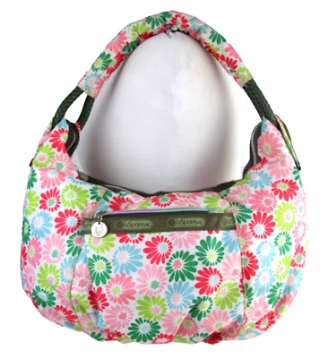 BOLSO DE HOMBRO LE SPORTSAC MULTICOLOR NYLON LONA ESTAMPADO DE FLORES BOLSO HOBO MONEDERO Foto 1 de 4