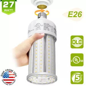 27W LED Corn Cob Light Bulb 120W MH/HPS Replace for Basement Workshop Shop 5000K - Picture 1 of 11
