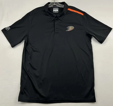 Fanatics Authentic Pro Anaheim Ducks NHL Mens Polo Shirt Size XL Black NWOT Cover