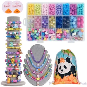 DIY Perlen für Kinder Spielzeug Set Mädchen Kreativ Geburtstag Armband Schmuckherstellung - Bild 1 von 14