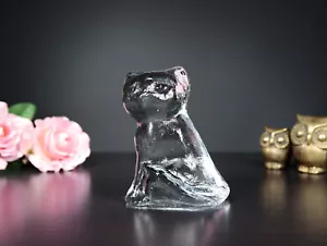 Vintage Crystal Glas Figur Katze Massiv - Bild 1 von 9