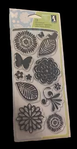 inkadinkado clear rubber stamps brand new flowers butterflies leaves - Picture 1 of 7