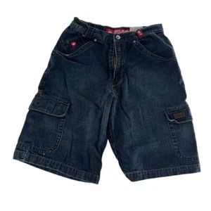 Vintage 90s Jnco Jean Shorts Boys 16 Blue Cargo Y2K Hip Hop Baggy Snake Cobra - Picture 1 of 15