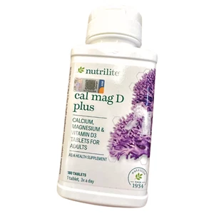 NUTRILITE calcio magnesio vitamina D plus construir huesos fuertes y saludables 180 pestañas - Imagen 1 de 2