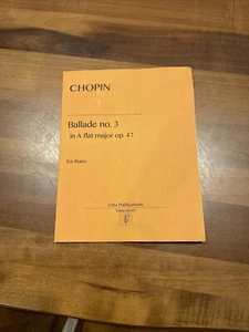 Ballata Chopin n. 3 Per Pianoforte A Piatto Maggiore Op. Libro di spartiti 47 Vitta - Foto 1 di 2