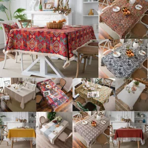 Rectangle Tablecloth Table Cover Cloth Tabletop For Kitchen Dining Home Decor - Picture 1 of 118