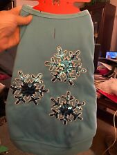 Wondershop Pet/Dog Snowflakes Flip-Sequin Sweatshirt Light Blue Size Medium