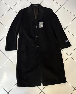 Stafford  All Weather Wool Black Overcoat 42 Long - Image 1 of 4