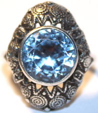 🇼 Theodor Fahrner 925er Silber Ring mit hellblauem Stein Designschmuck - 7,67 g