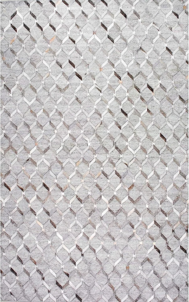 Hair-On Leather Hide Patchwork Rug – Arrow Design Handmade Carpet for Home - Image 1 of 4