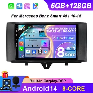 6GB+128GB ANDROID 14 AUTORADIO Für Mercedes Benz Smart 451 2011-2015 CARPLAY GPS - Bild 1 von 18