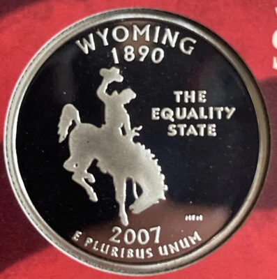 2007-S Wyoming Silver Proof State Quarter 90% Silver From Proof Set - Image 1 of 2