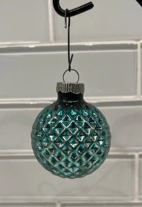 Vintage Christmas Tree Ornament Mercury Glass Shiny Brite Quilted Diamond Ball - Picture 1 of 16