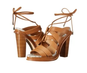 Calvin Klein Panelope Toscana Almond Tan Leather Strappy Sandals Women’s 8.5 NEW - Picture 1 of 9