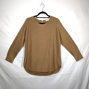 Michael Kors Sweater Top Taupe Beige Knit Back Zipper Heavy Womens Size Large - Picture 1 of 9