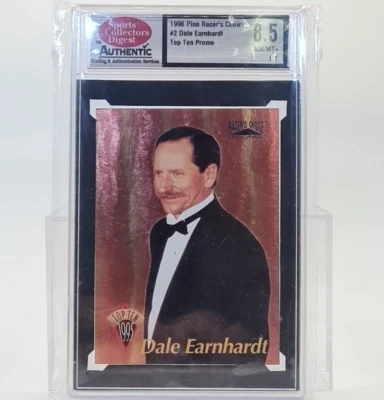 1996 Pinnacle Racer's Choice #2 Dale Earnhardt Top Ten Promo - graded SCD 8.5 - Image 1 of 4