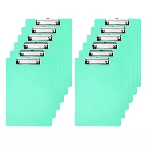 Clipboards Letter Size Plastic Clear Hanging Clipboard 8.5"x11", Green,12pcs - Picture 1 of 7