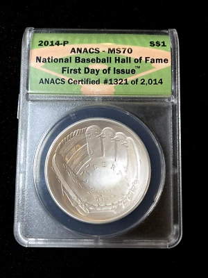 2014-P *National Baseball Hall of Fame First Day of Issue* ANACS (MS70) - Image 1 of 4