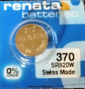Batteria orologio 370 RENATA SR920W D370 LR920 LR92 spedizione gratuita venditore autorizzato - Foto 1 di 4