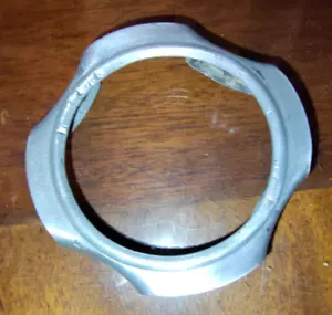 Original 1928 Chevrolet Truck Dash Gauge Stainless Bezel Pair OEM GM 3.5" x 1/2" - Picture 1 of 2
