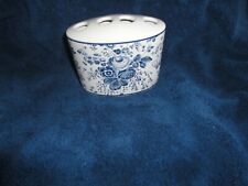 TOMMY HILFIGER BLUE VICTORIAN FLORAL (1PC) TOOTHBRUSH HOLDER  3.5 X 5 X 1.75
