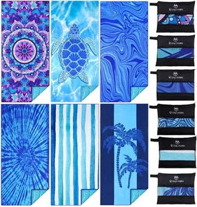 6 Pack Oversized Microfiber Beach Towels 71x32 Sand Free for Adults - Picture 1 of 7