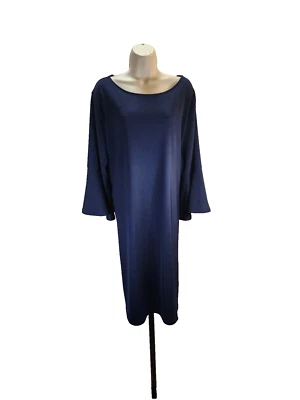 Vestido Kasper para mujer 1x azul con volantes manga 3/4 forrado elástico carrera nuevo sin etiquetas Foto 1 de 4