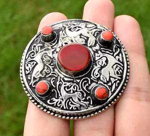 Carnelian Ethnic Antique Ring Afghan Kuchi Bohemian Carved Tribal Jewelry Boho - Picture 1 of 7