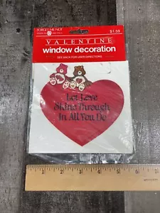 Vintage American Greetings Care Bears Valentine Window Cling Sticker Decoration - Picture 1 of 3