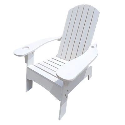 Outdoor Indoor Wood Adirondack chair with an hole to hold umbrella on the arm ,w - Image 1 of 4