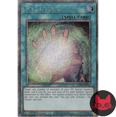 Yugioh Soul Charge RA04-EN222 Platinum Secret Rare 1st Edition NM - Image 1 of 2