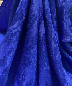 Vintage Polyester Dress Fabric Shiny Blue Tone on Tone Pattern 3.8 Yds 44" W - Picture 1 of 3