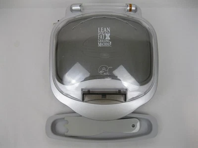 George Foreman Lean Mean máquina de asar reductora de grasa GR18BWC calentador de bollos de plata Foto 1 de 4