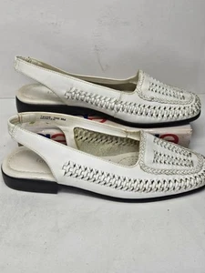LAURA SCOTT WHITE HUARACHES WOVEN LEATHER SIZE 8M - Picture 1 of 7
