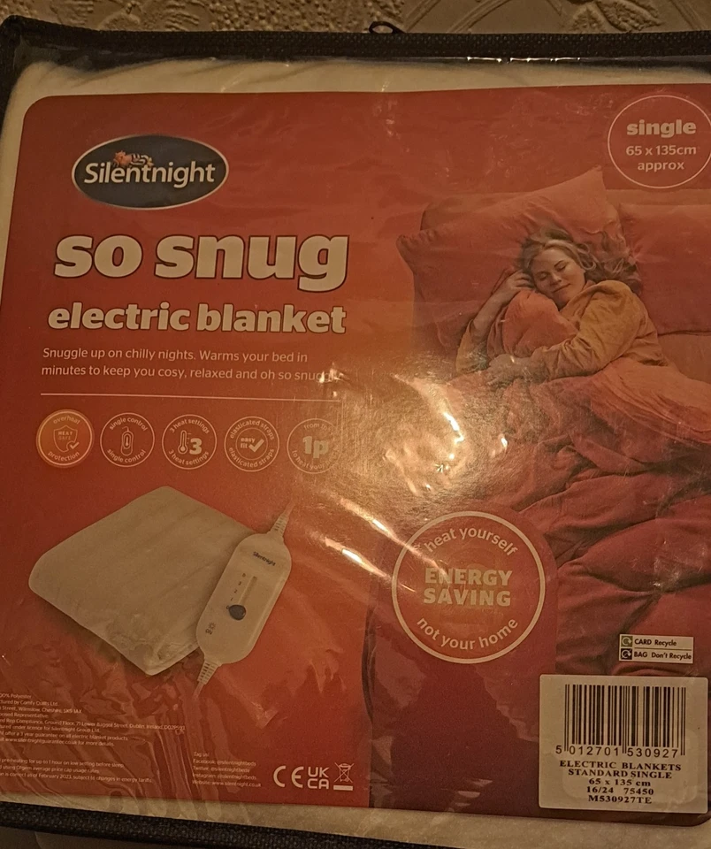 Silentnight so Snug Single Electric Under Blanket 65 X 135cm. New! - Image 1 of 1